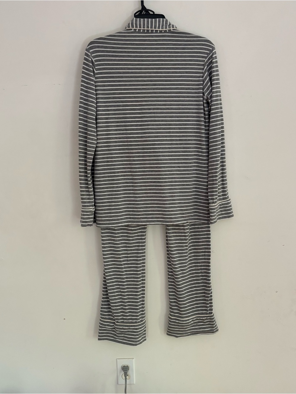 J. Crew Gray Striped Pajama Set XS - Picture 7 of 13